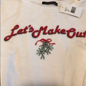 Wildfox “Let’s Make Out” Holiday Fleece Top, NWT